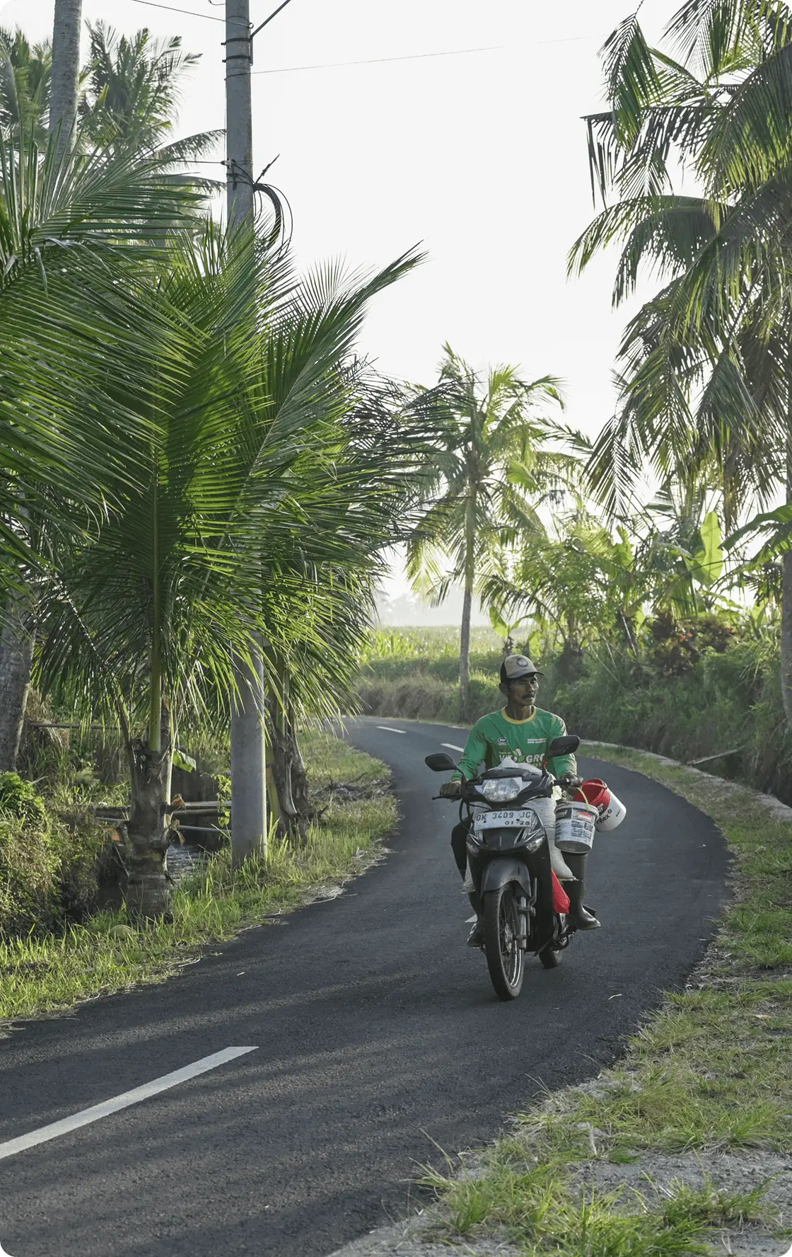 Man on scooter in nature
